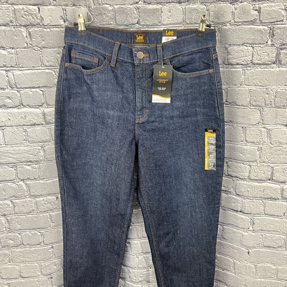 Lee LEGENDARY High Rise  MOM Jeans Size 12 Dark Denim Stretch - Picture 5 of 9